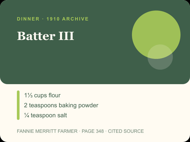Batter III archival citation card