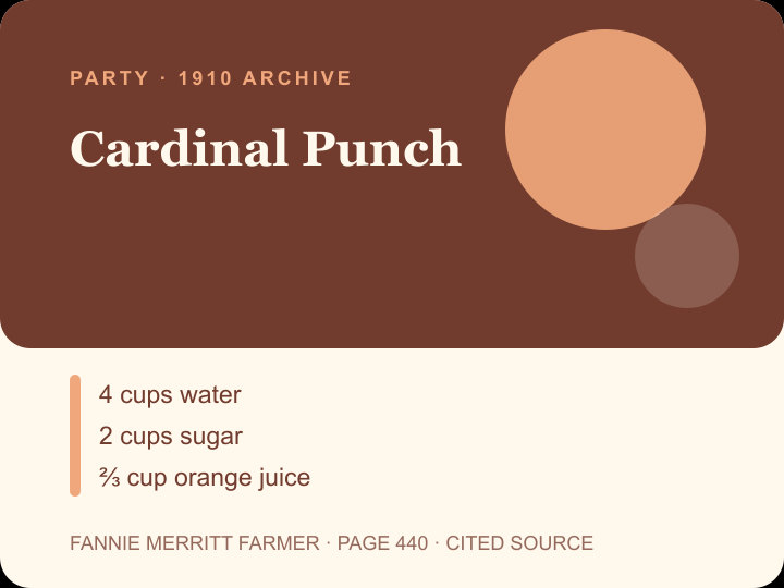 Cardinal Punch archival citation card