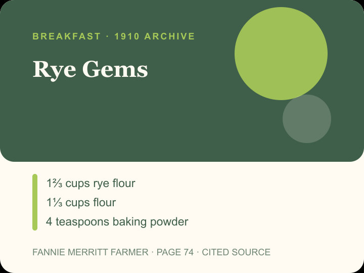 Rye Gems archival citation card