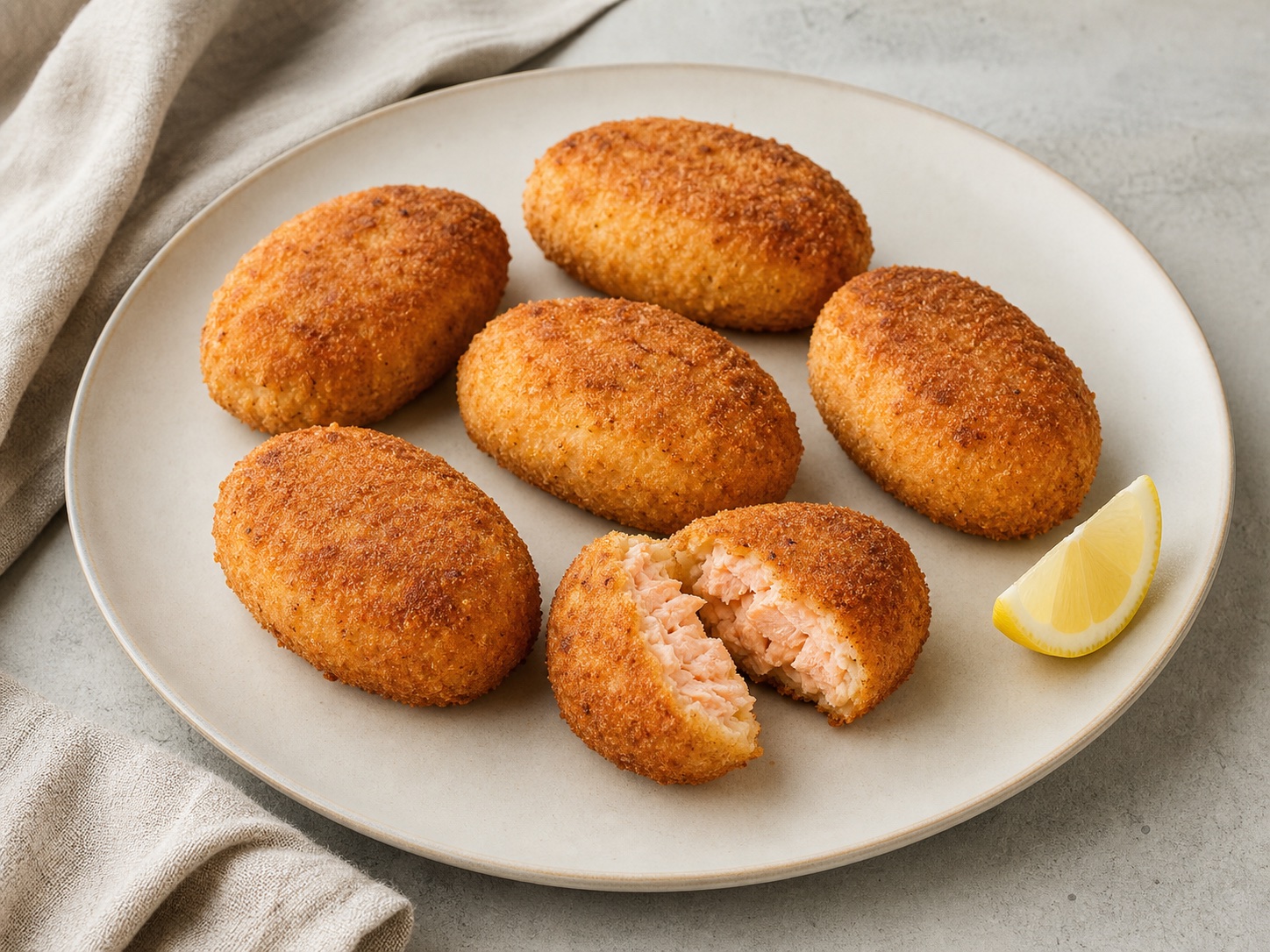Lemon Salmon Croquettes, an original illustrative image based on the cited recipe